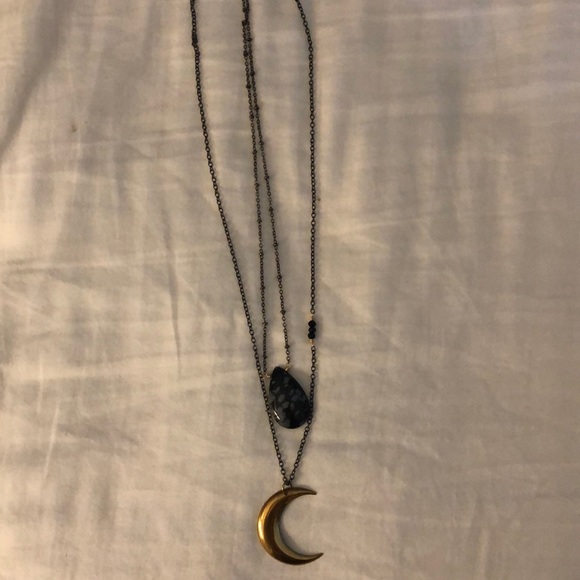 Jewelry - Moon necklace and pendant. Layering piece